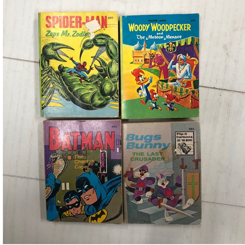 Vintage Whitman Big Little Books Lot of 4 Spider-Man Batman‎ Bugs Bunny